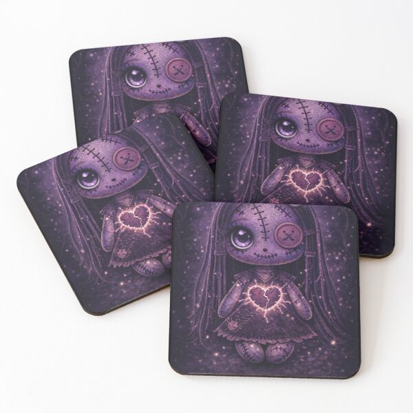 Item preview, Gothic Doll with a Broken Heart – Creepy Cute Dark Fantasy Art designed and sold by ABsoluzen.