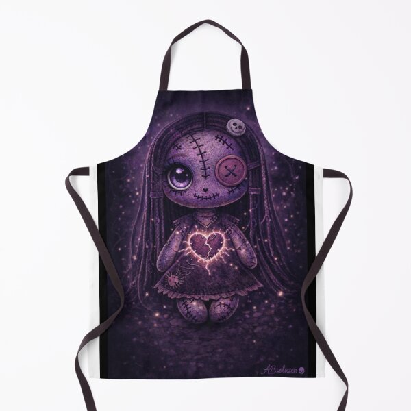 Item preview, Gothic Doll with a Broken Heart – Creepy Cute Dark Fantasy Art designed and sold by ABsoluzen.