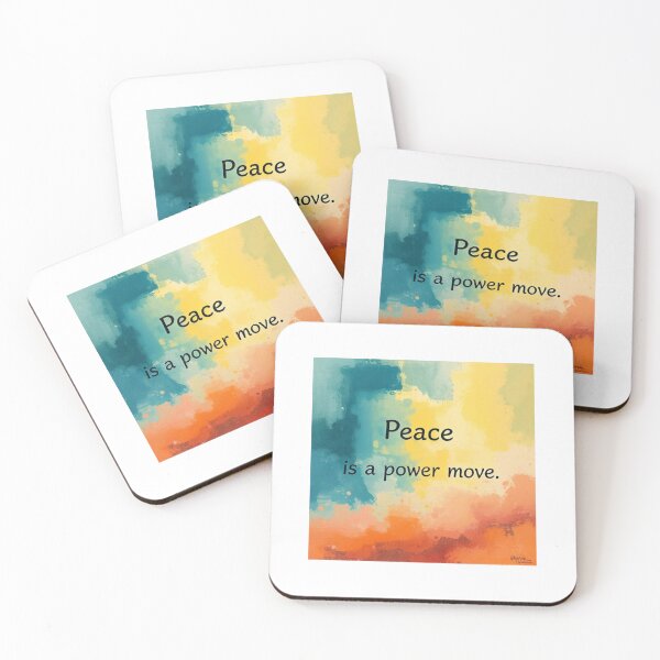 Item preview, Peace is a power move, inspirational quote designed and sold by ResurgenceArts.