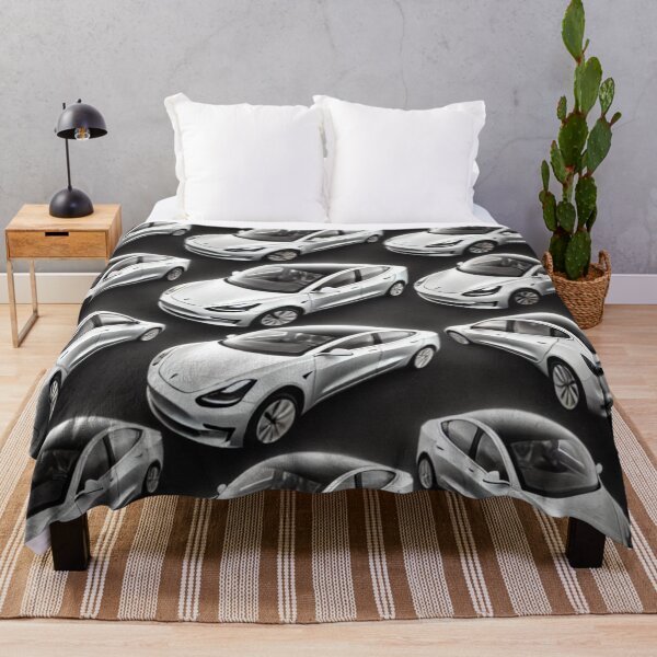 Item preview, Red Tesla Model 3 Cubist Pattern designed and sold by TEEJAMBOREE.