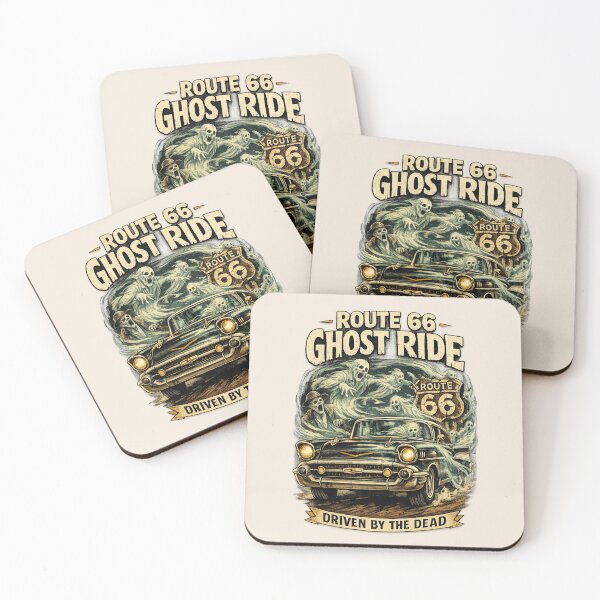 Item preview, Route 66 Ghost Ride Vintage Horror Car Design designed and sold by Retro Arabica.