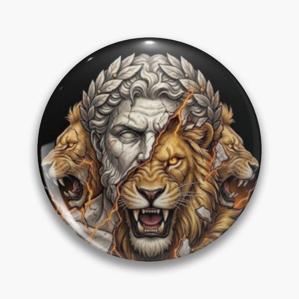 Item preview, Hercules Aesthetic: Primal Strength - Surreal Lion Greek Statue designed and sold by ArtisticlyVibes.