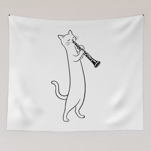 Item preview, Cat Playing Clarinet Music Funny Musician Lover Clarinetist designed and sold by GR-ART.