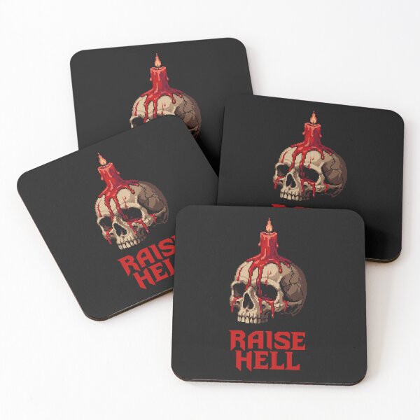 Item preview, Raise Hell Gothic Skull - Melting Red Candle Pixel Art designed and sold by artistastshirt.