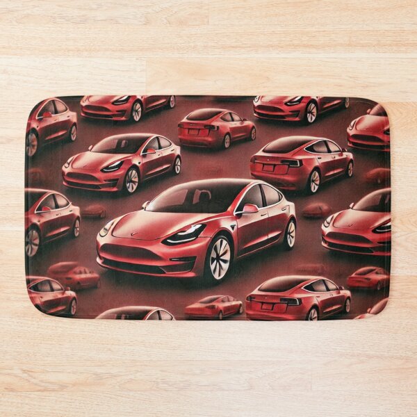 Item preview, Red Tesla Model 3 Cubist Pattern designed and sold by TEEJAMBOREE.