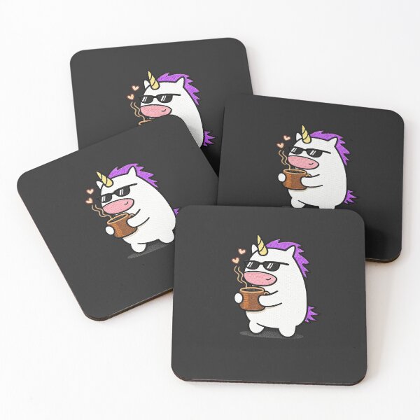 Item preview, Cute Sleepy Unicorn Coffee Lover Embroidery Patch Style | Kawaii Minimal Aesthetic Coffee Addict Unicorn Design designed and sold by ColorSplash123.