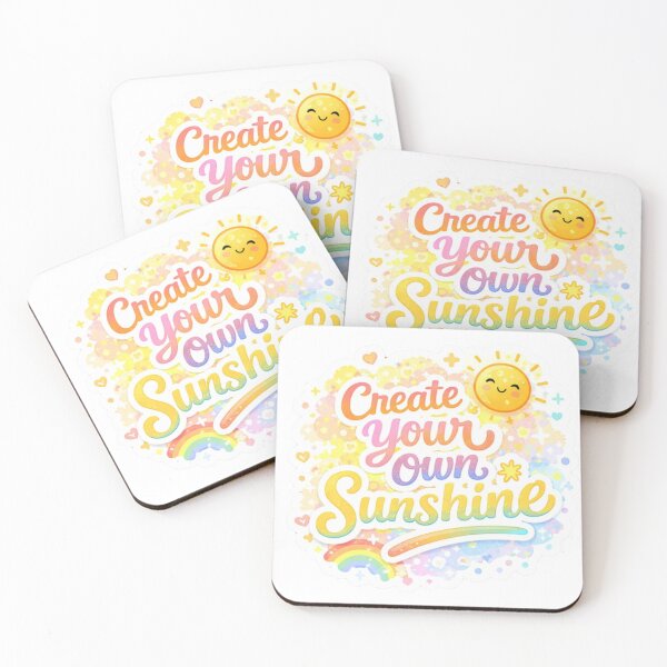 Item preview, Create Your Own Sunshine – Cute Motivational Rainbow Aesthetic Positive Quote Sticker designed and sold by Dasts Cart.