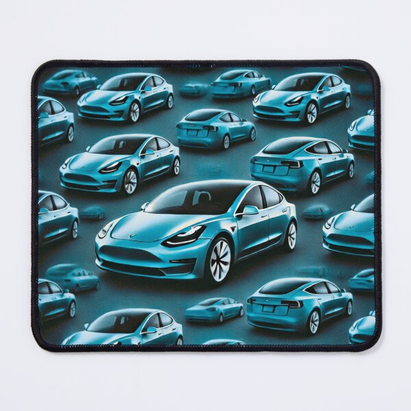 Item preview, Red Tesla Model 3 Cubist Pattern designed and sold by TEEJAMBOREE.