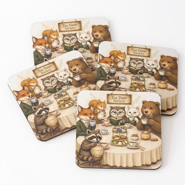 Item preview, Woodland Tea Party – Tea Time Society Animals Illustration designed and sold by AnimalMarvels.