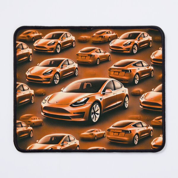Item preview, Red Tesla Model 3 Cubist Pattern designed and sold by TEEJAMBOREE.