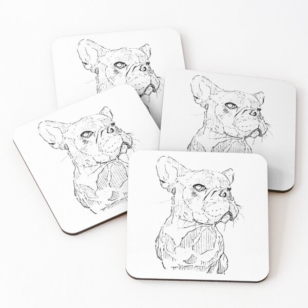 Item preview, French Bulldog Dog Drawing | Frenchie Dog Lover Gift | Cute French Bulldog Line Art Print designed and sold by ArtofDogsbySeb.