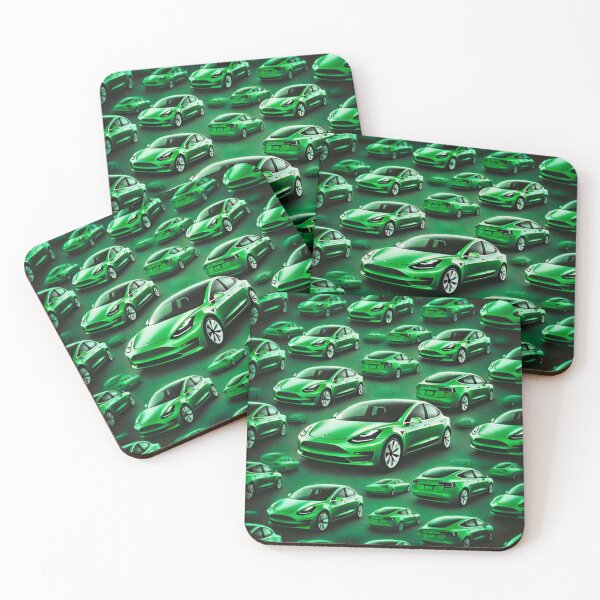 Item preview, Red Tesla Model 3 Cubist Pattern designed and sold by TEEJAMBOREE.