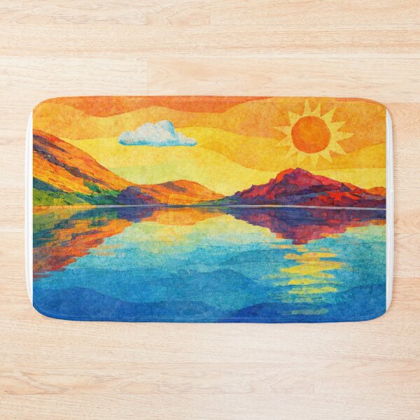 Item preview, Sunset Reflection on Lagoon, Watercolor Papercut, Childrens Book Illustration designed and sold by SWSandraWechner.