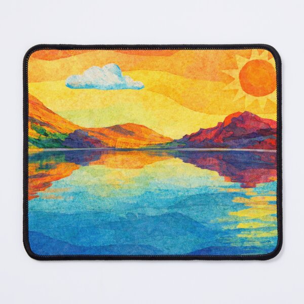 Item preview, Sunset Reflection on Lagoon, Watercolor Papercut, Childrens Book Illustration designed and sold by SWSandraWechner.