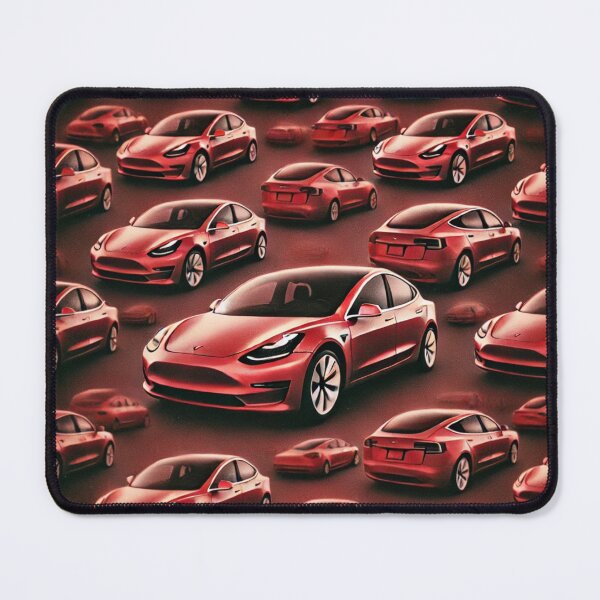 Item preview, Red Tesla Model 3 Cubist Pattern designed and sold by TEEJAMBOREE.