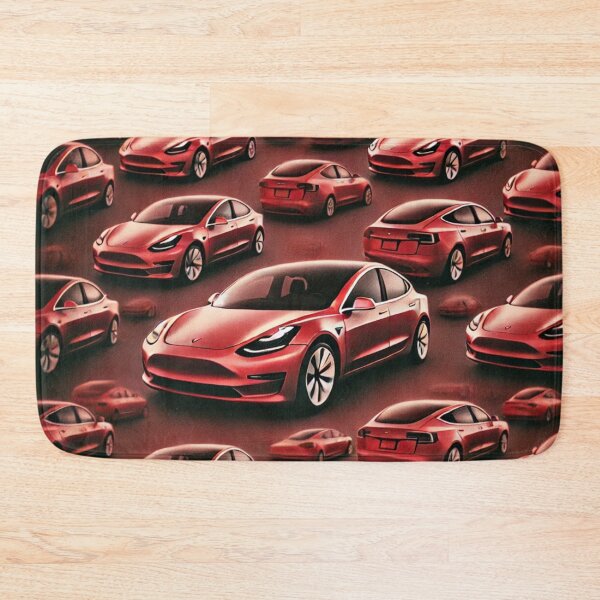 Item preview, Red Tesla Model 3 Cubist Pattern designed and sold by TEEJAMBOREE.