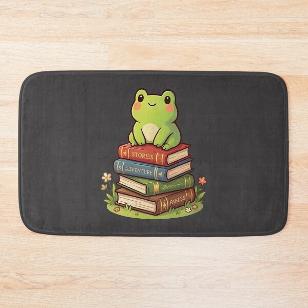 Item preview, Cute frog sitting on books designed and sold by Mini Stickers store.