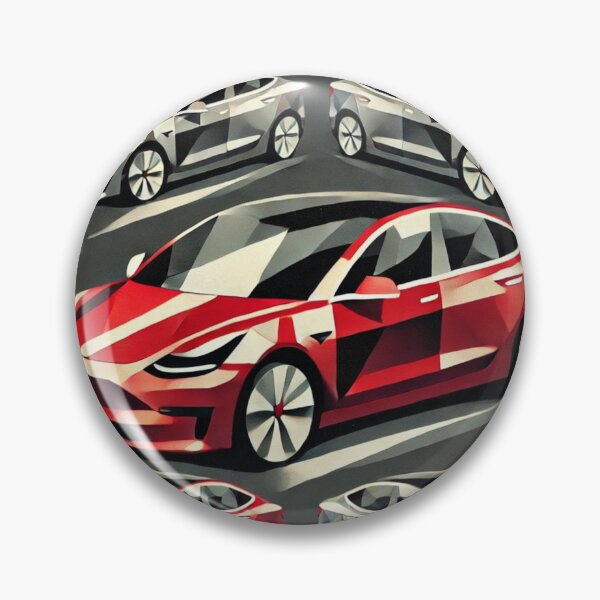 Item preview, Red Tesla Model 3 Cubist Pattern designed and sold by TEEJAMBOREE.