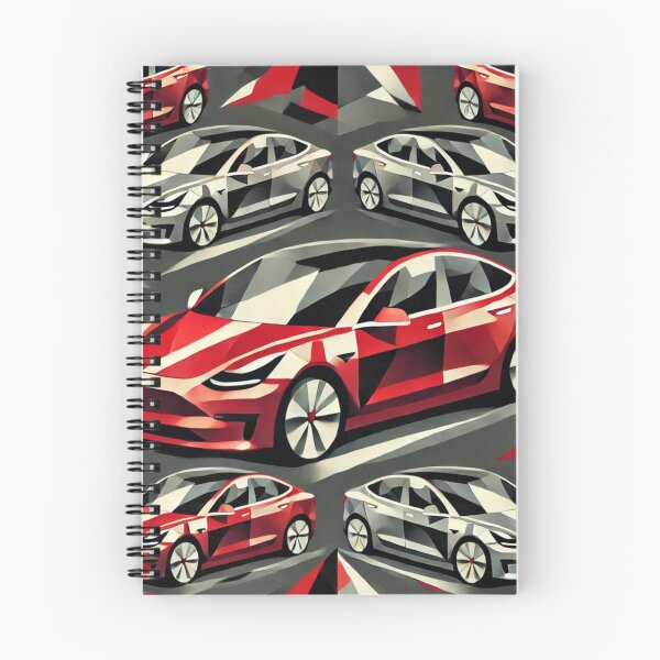 Item preview, Red Tesla Model 3 Cubist Pattern designed and sold by TEEJAMBOREE.