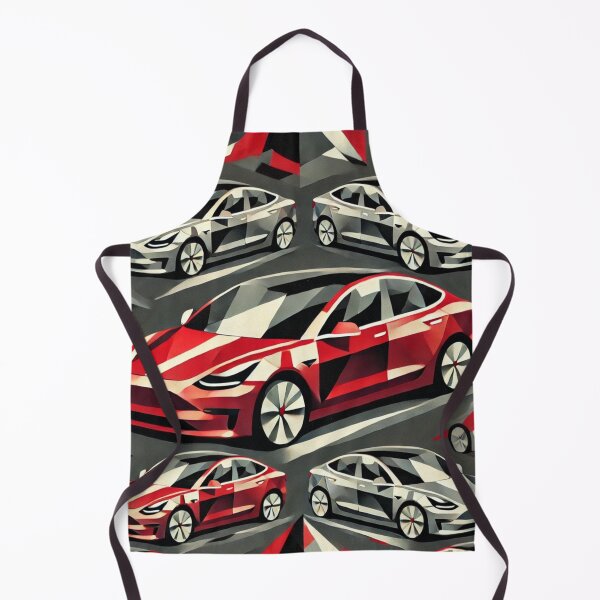 Item preview, Red Tesla Model 3 Cubist Pattern designed and sold by TEEJAMBOREE.