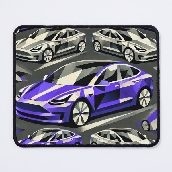 Item preview, Red Tesla Model 3 Cubist Pattern designed and sold by TEEJAMBOREE.