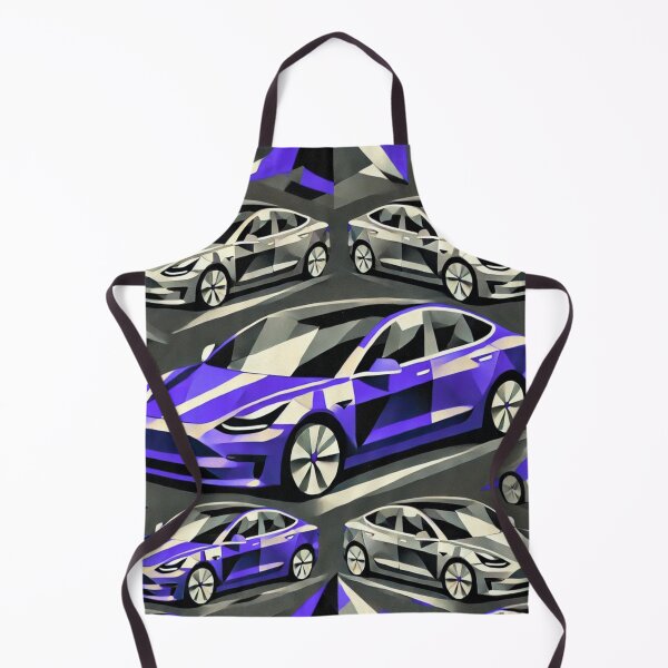 Item preview, Red Tesla Model 3 Cubist Pattern designed and sold by TEEJAMBOREE.