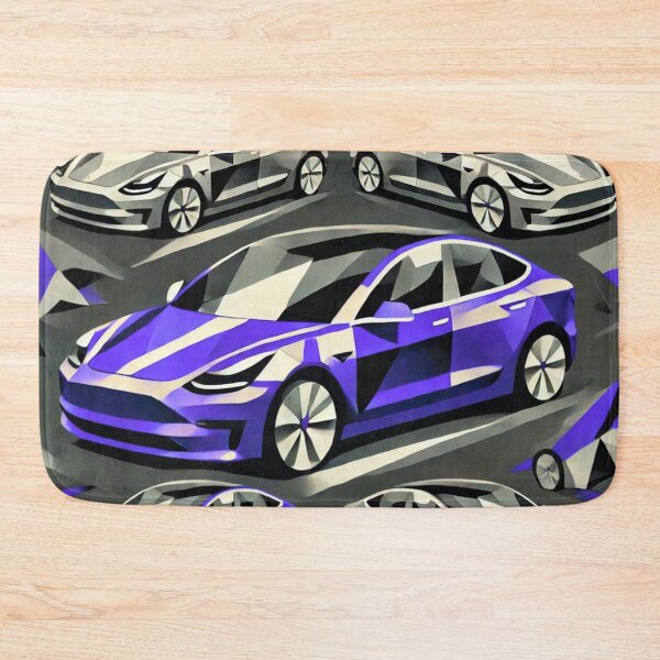Item preview, Red Tesla Model 3 Cubist Pattern designed and sold by TEEJAMBOREE.