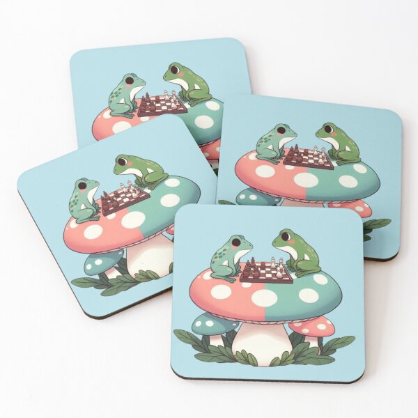 Item preview, Chess Frogs on Mushroom – Whimsical Design designed and sold by Dogandesighn.