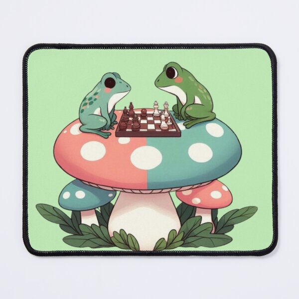 Item preview, Chess Frogs on Mushroom – Whimsical Design designed and sold by Dogandesighn.