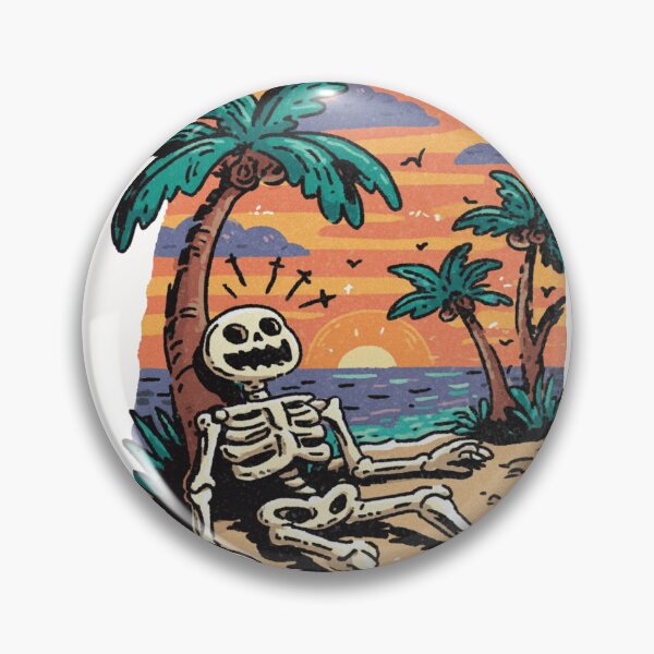 Item preview, Suns Out Bones Out Funny Skeleton Beach Summer Vacation Retro Sunset designed and sold by Region.