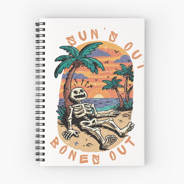 Item preview, Suns Out Bones Out Funny Skeleton Beach Summer Vacation Retro Sunset designed and sold by Region.