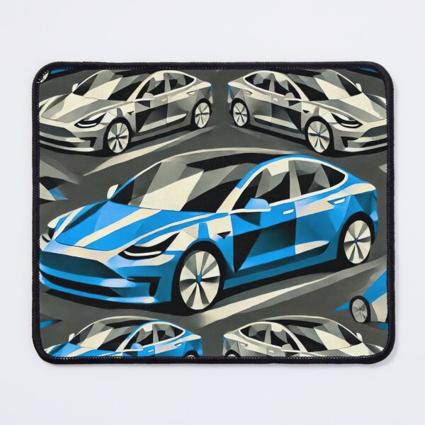 Item preview, Red Tesla Model 3 Cubist Pattern designed and sold by TEEJAMBOREE.