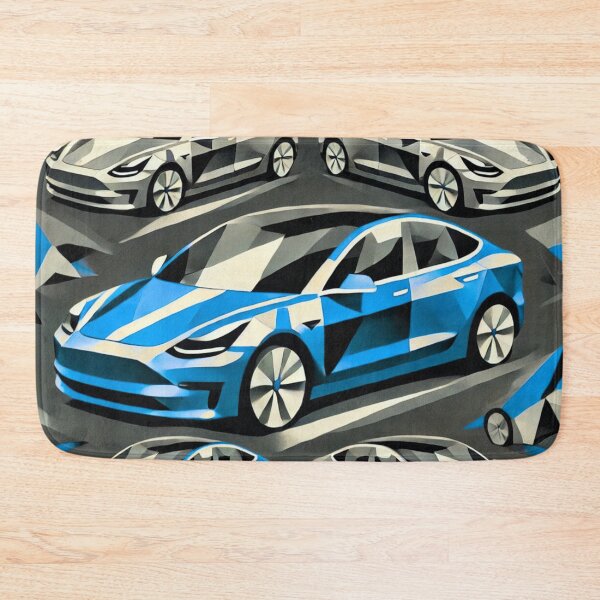 Item preview, Red Tesla Model 3 Cubist Pattern designed and sold by TEEJAMBOREE.