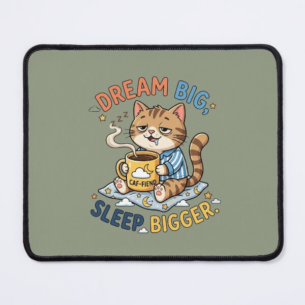 Item preview, Dream Big Sleep Bigger - Funny Coffee Cat Aesthetic Graphic Tee designed and sold by Bloom And Breathe.