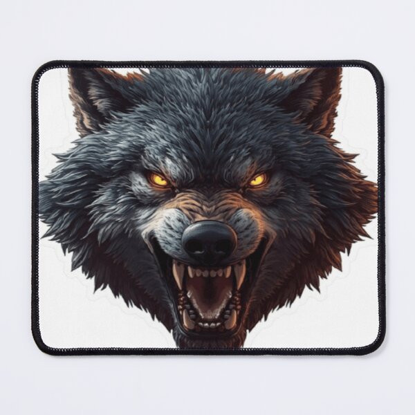 Item preview, “Fierce Wolf with Glowing Orange Eyes – Dark Predator Art designed and sold by cute-corner0.