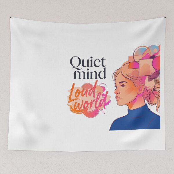 Item preview, Quiet Mind Loud World – Introvert Aesthetic Illustration designed and sold by Quiet Mode Studio.