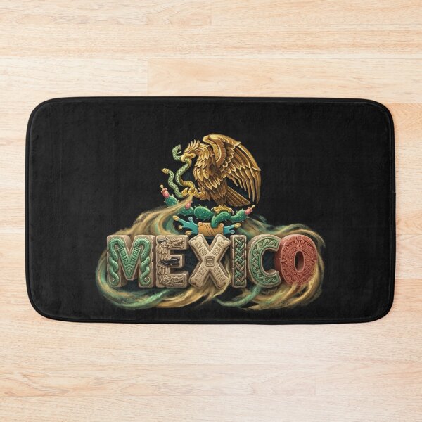 Item preview, Mexico Heritage Golden Eagle and Stone Glyph Typography Art designed and sold by KabronX.