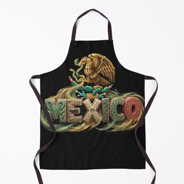 Item preview, Mexico Heritage Golden Eagle and Stone Glyph Typography Art designed and sold by KabronX.