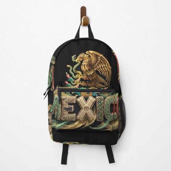 Item preview, Mexico Heritage Golden Eagle and Stone Glyph Typography Art designed and sold by KabronX.