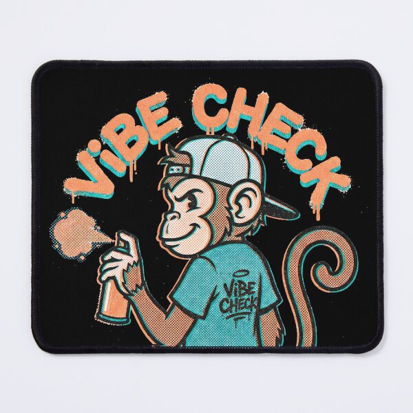 Item preview, Cool monkey graffiti artist holding spray can with Vibe Check text designed and sold by Mike Kiev art.