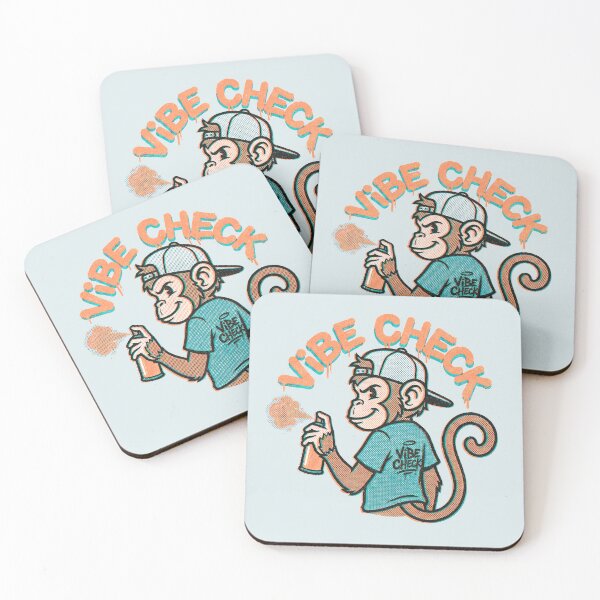 Item preview, Cool monkey graffiti artist holding spray can with Vibe Check text designed and sold by Mike Kiev art.