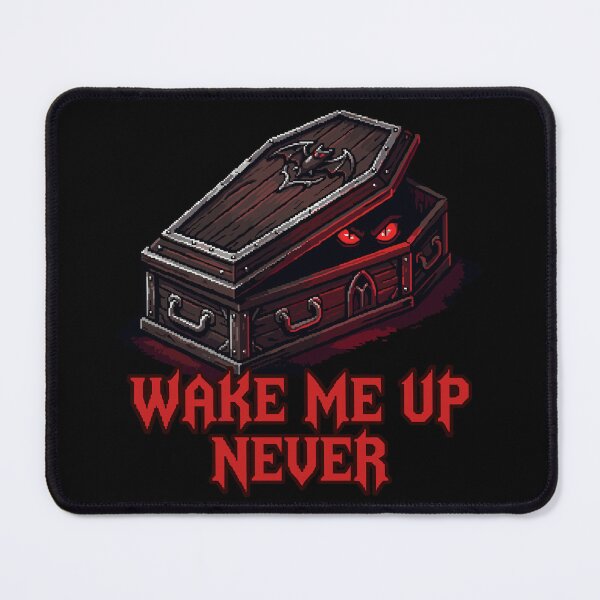 Item preview, Wake Me Up Never - Gothic Coffin Pixel Art Vampire Tee designed and sold by artistastshirt.
