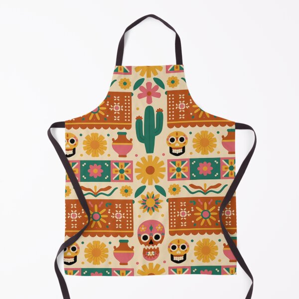 Item preview, Vibrant Mexican Folk Art Seamless Pattern – Sugar Skulls, Cacti & Bright Papel Picado designed and sold by Midnight Veil Designs.