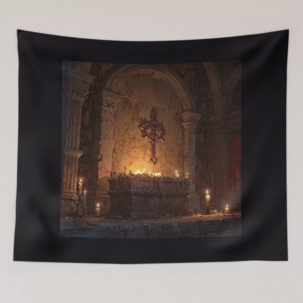 Item preview, Wolf Discovers Crimson Secret Dark Sacred Sacristy designed and sold by GeoWhimsy Studio.