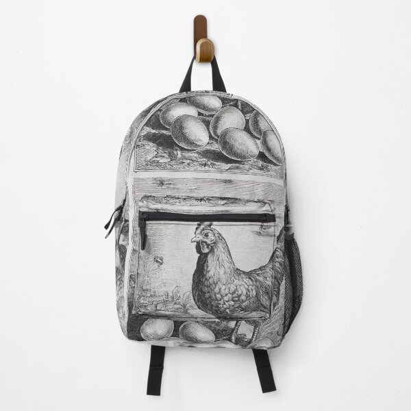 Item preview, Vintage Chicken With Eggs Engraving Farm Nature Illustration designed and sold by VISO-art.