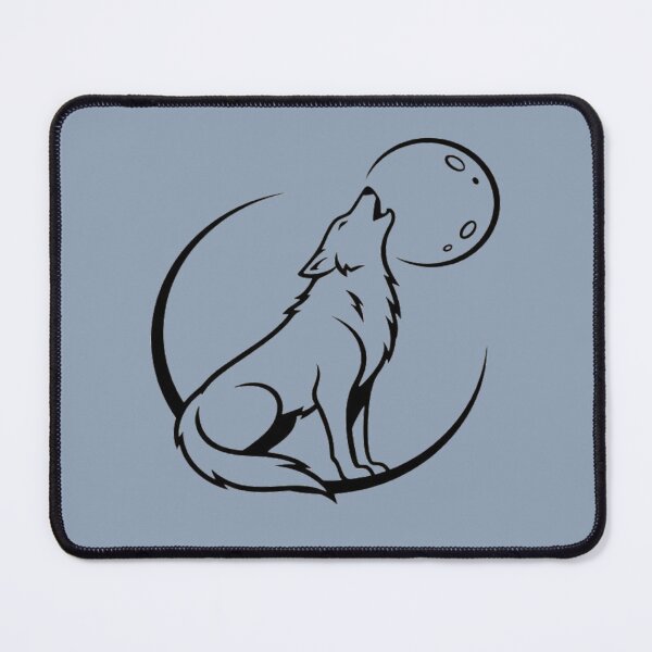 Item preview, Minimalist Howling Wolf Under the Moon Line Art designed and sold by mirojurin by AXXISS .