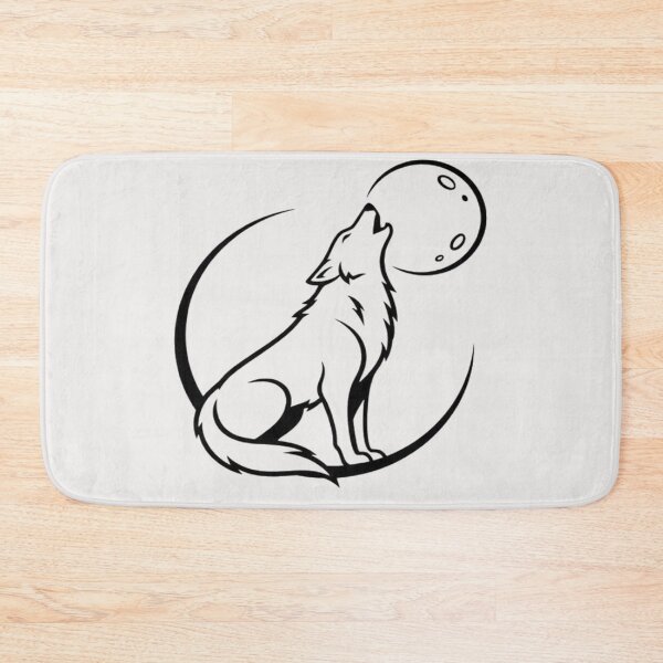 Item preview, Minimalist Howling Wolf Under the Moon Line Art designed and sold by mirojurin by AXXISS .