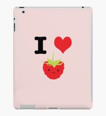 Cute Kawaii I Love Raspberries iPad Case/Skin