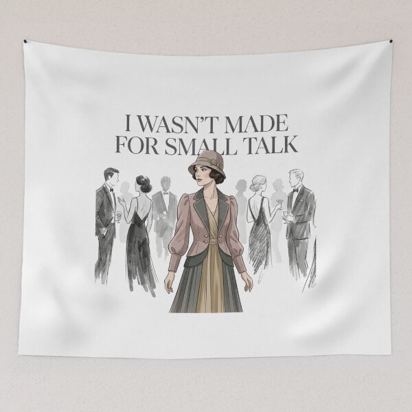 Item preview, I Wasn’t Made for Small Talk – Introvert Quote Design designed and sold by Quiet Mode Studio.