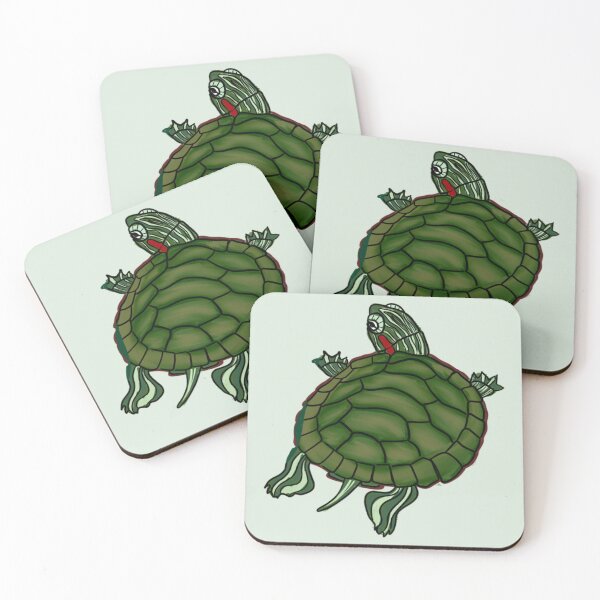 Item preview, Red eared slider turtle  designed and sold by Ember-and-Ivy.